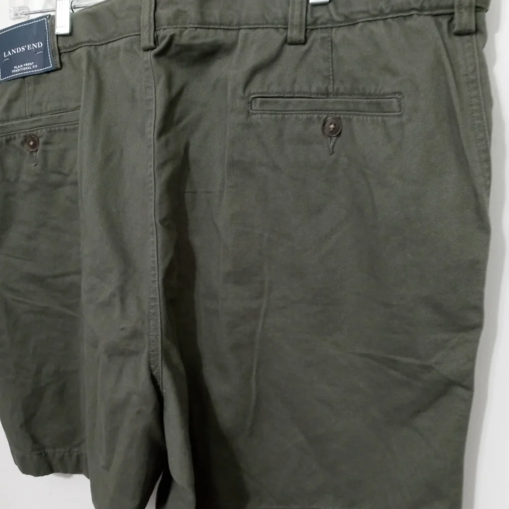 Land's End Men's Traditional Fit plain Front Cargo Shorts 4 Pocket New